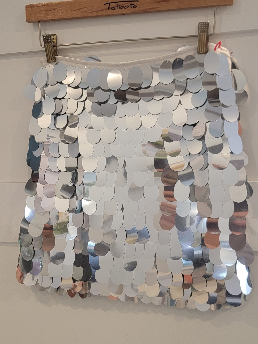 Silver Sequin Mini Skirt